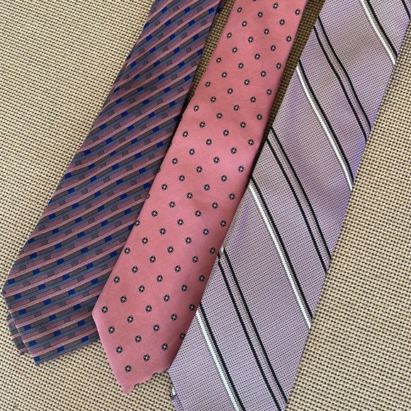 Men's Pink and Purple Ties Bundle Set of 3 - Picture 2 of 6